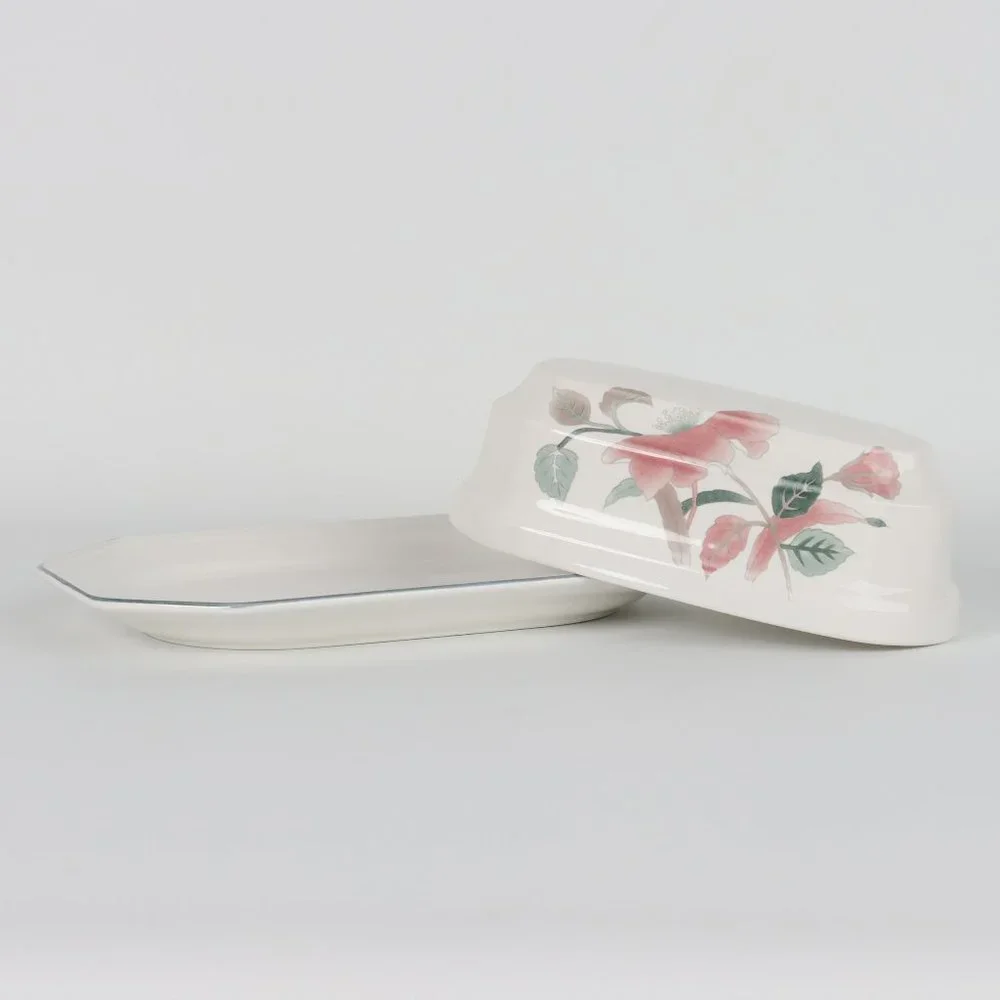 Mikasa Silk Flowers Covered Butter Dish F3003